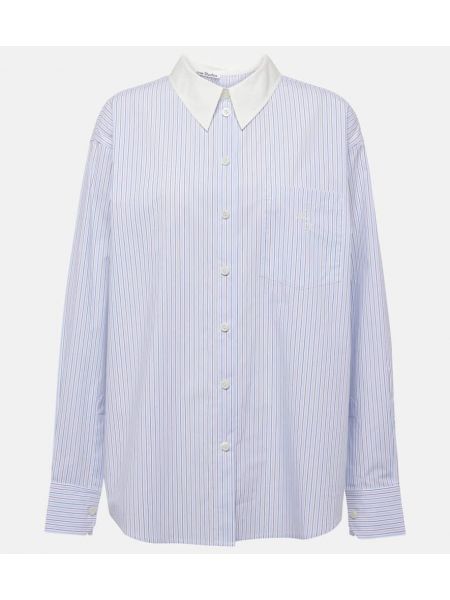 Lunga camicia ricamata di cotone a righe Acne Studios