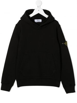 Hoodie för tjejer Stone Island Junior svart