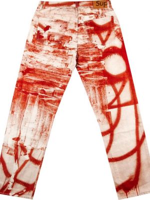 Шерстяные джинсы Supreme красные