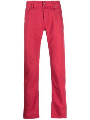 Rovné kalhoty s výšivkou Jacob Cohen červené
