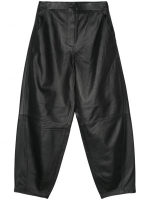 Pantaloni din piele Yves Salomon negru