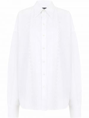 Риза с дантела Dolce & Gabbana бяло