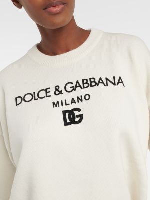 Жакардов кашмирен пуловер Dolce&gabbana бяло