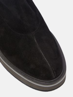 Велурени обувки до глезена Clergerie черно