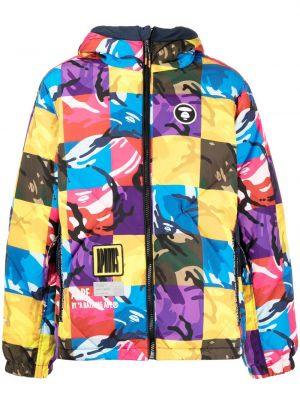 Trykt hette sjekket lang jakke Aape By *a Bathing Ape® svart