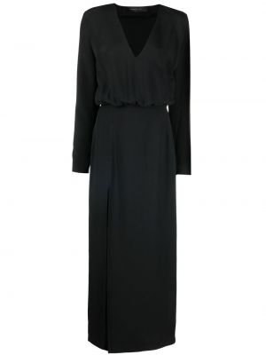 Φόρεμα με λαιμόκοψη v Federica Tosi μαύρο