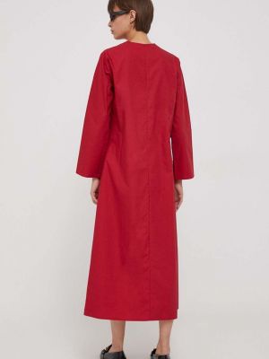 Pamut hosszú ruha United Colors Of Benetton piros