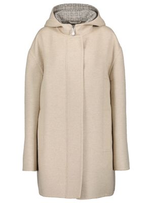 Cappotto di lana di seta di cachemire Givenchy beige