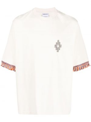 Памучна тениска с ресни Marcelo Burlon County Of Milan бяло