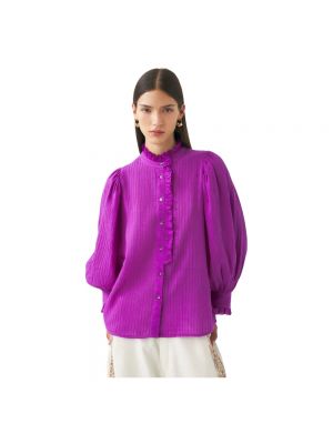 Fioletowa koszula bawełniana Antik Batik