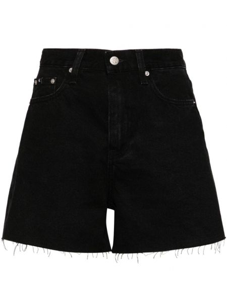 Højtaljet denimshorts Calvin Klein Jeans sort