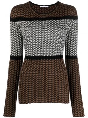 Sweter wełniany z wełny merino z okrągłym dekoltem Helmut Lang