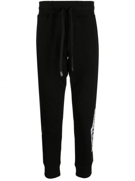 Pantalones de chándal con cremallera con bolsillos Versace Jeans Couture negro