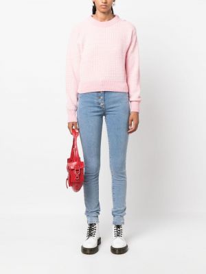Svetr s knoflíky Moschino Jeans růžový