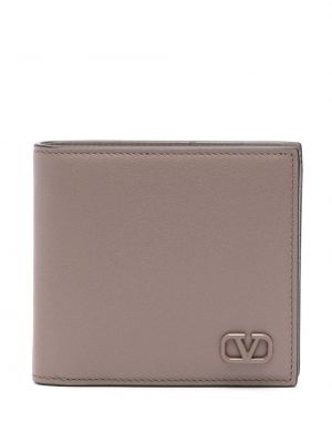 Kožená peňaženka Valentino Garavani sivá