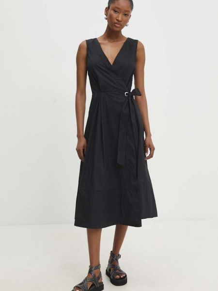 Sukienka midi bawełniana Answear Lab czarna