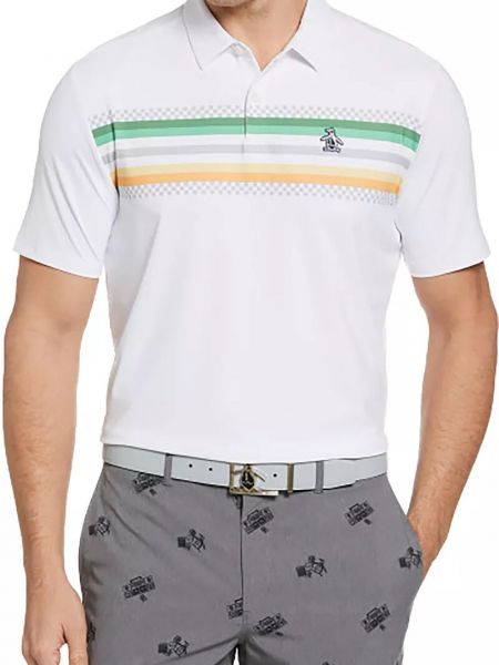Мужская рубашка-поло для гольфа с короткими рукавами и принтом омбре Original Penguin Engineered Coastal