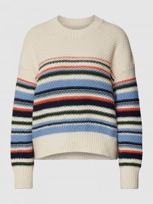 Dzianinowy sweter w paski oversize Marc O'polo biały