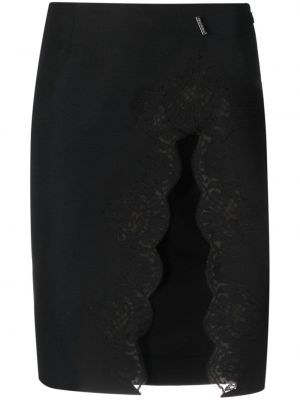 Μάλλινη φούστα με δαντέλα Dsquared2 μαύρο