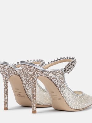 Mules di tulle Jimmy Choo argento