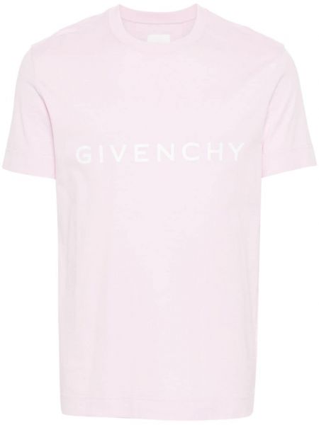 Bavlnené tričko s potlačou Givenchy ružová