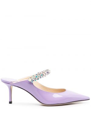 Lakoti dabīgās ādas mūļi Jimmy Choo violets