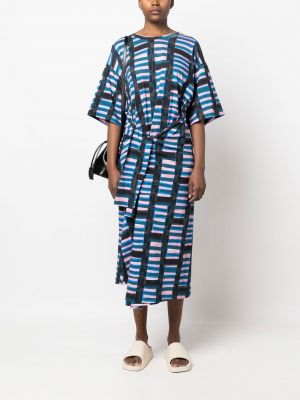 Robe mi-longue à imprimé à motifs abstraits Colville noir