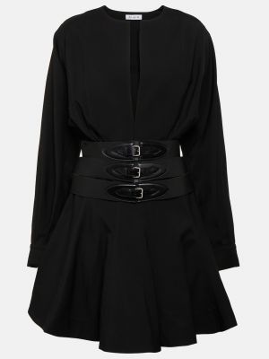 Шерстяное платье мини Alaïa черное