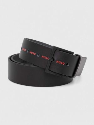 Kožený pásek Hugo černý