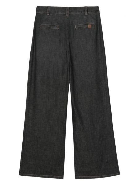 Jeans large plissées Brunello Cucinelli noir