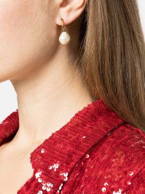 Boucles d'oreilles avec perles à boucle Jennifer Behr blanc