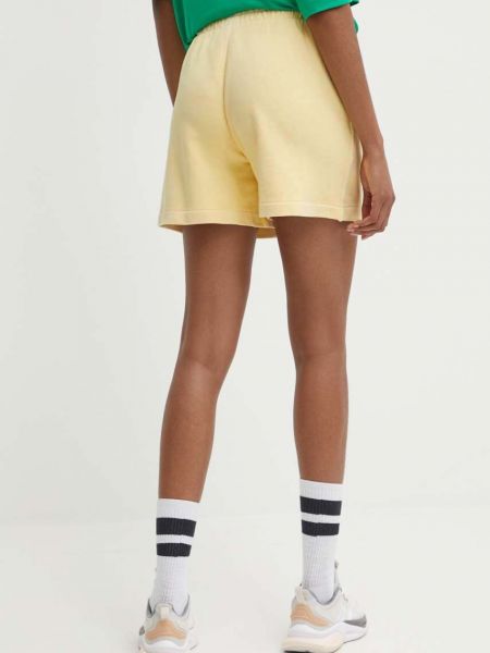 Pantaloni cu talie înaltă din bumbac Adidas Originals galben