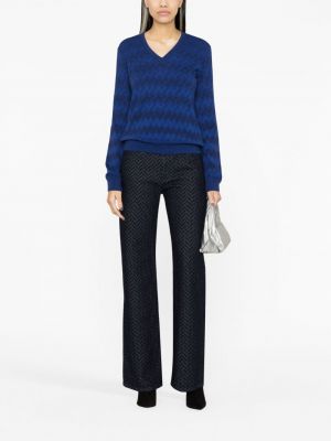 Sweter z kaszmiru Missoni niebieski