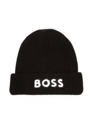 Dzianinowa czapka Hugo Boss czarna