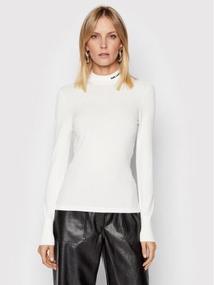Пуловер slim Karl Lagerfeld бяло