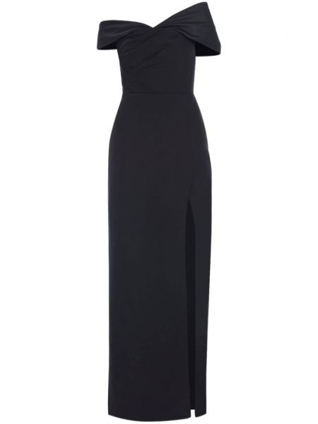 Drapované večerné šaty Monique Lhuillier čierna