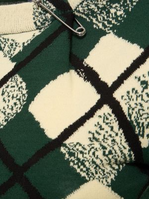Pledas medvilninis megztinis ilgomis rankovėmis Burberry žalia