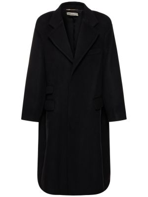 Palton de lână oversize Saint Laurent negru