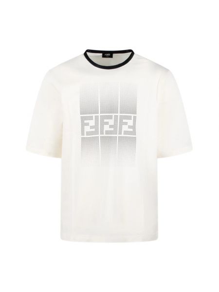 Koszulka z nadrukiem gradientowa Fendi biała
