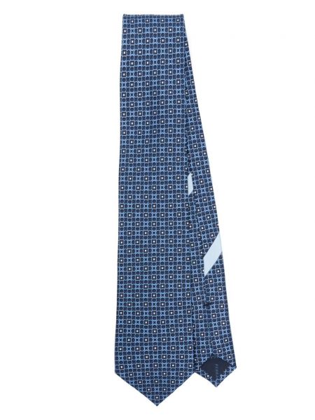 Jedwabny krawat Ferragamo niebieski