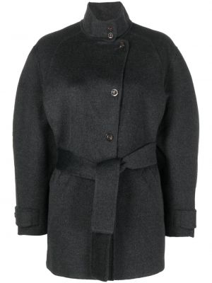 Vlnený kabát Soeur sivá