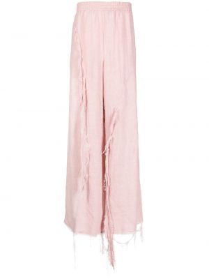 Παντελόνι με φθαρμένο εφέ σε φαρδιά γραμμή Natasha Zinko ροζ