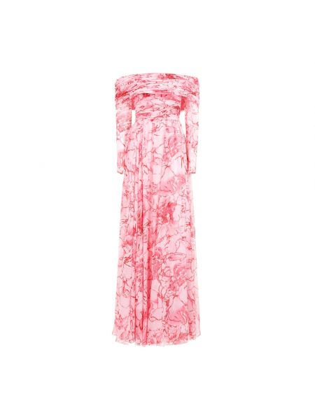 Różowa jedwabna sukienka długa Giambattista Valli