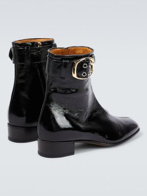 Lakované kožené chelsea boots Gucci černé