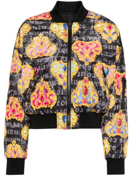 Traper jakna s printom s uzorkom srca Versace Jeans Couture crna