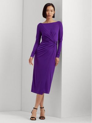 Koktejlové šaty Lauren Ralph Lauren fialové