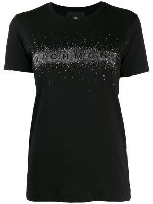 Camiseta con apliques John Richmond negro