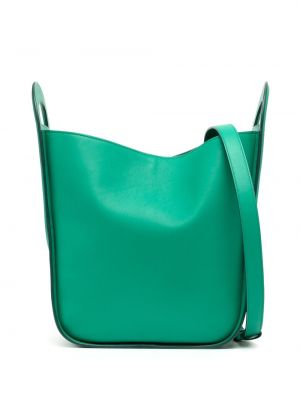 Кожени шопинг чанта Mcm зелено