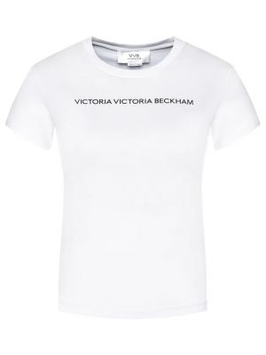 Slim fit tričko Victoria Victoria Beckham bílé