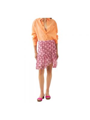 Mini spódniczka szyfonowa asymetryczna Antik Batik różowa